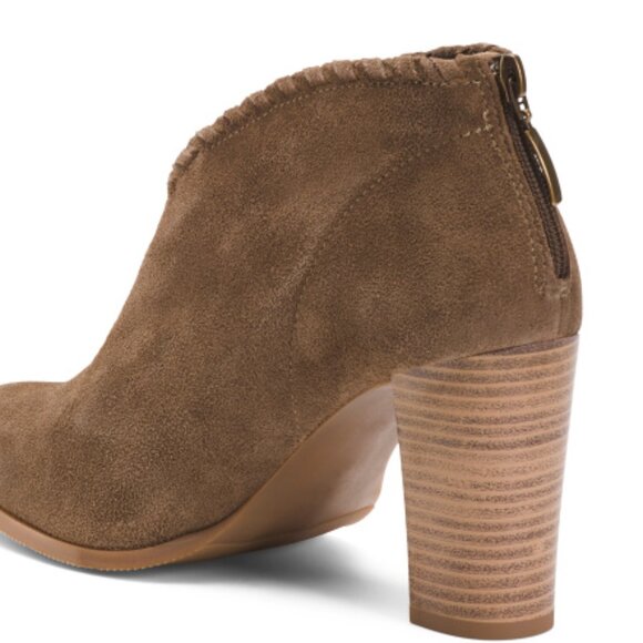 NEW LH Suede Booties With Leather Lining Taupe for women 264mn - Picture 7 of 7